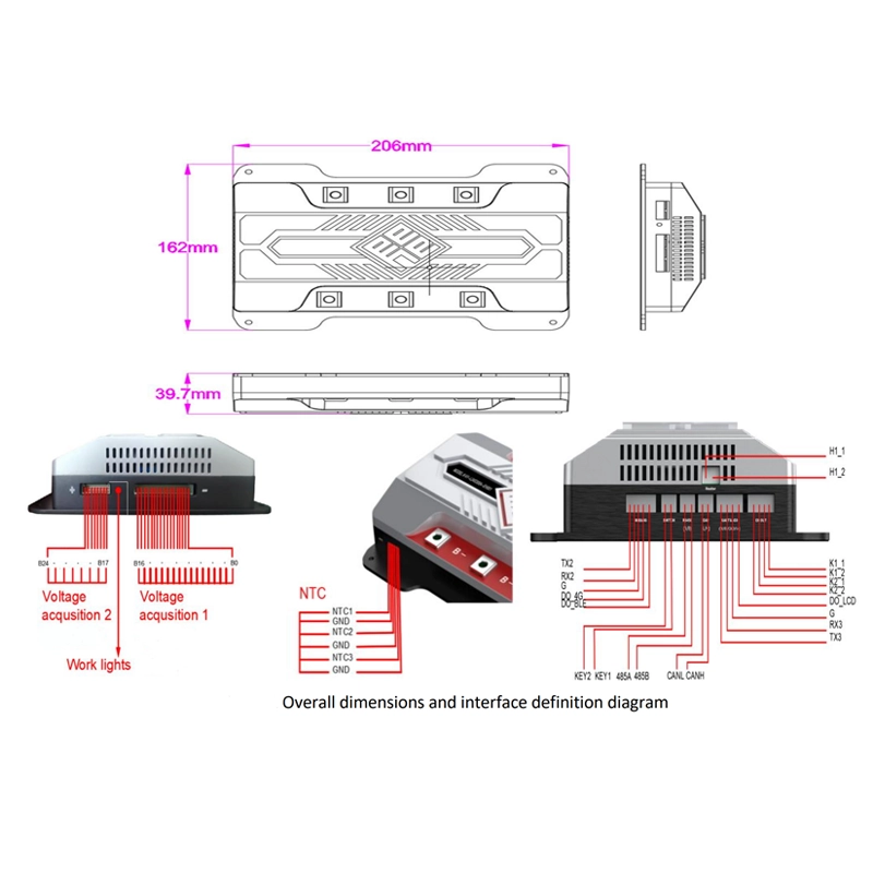 7S-24S LFP\NMC\LTO|Na-ion 300A BMS for Golf Cart &Energy Storage &3-Wheeled Vehicle &Motorcyle & Parking Air Conditioner